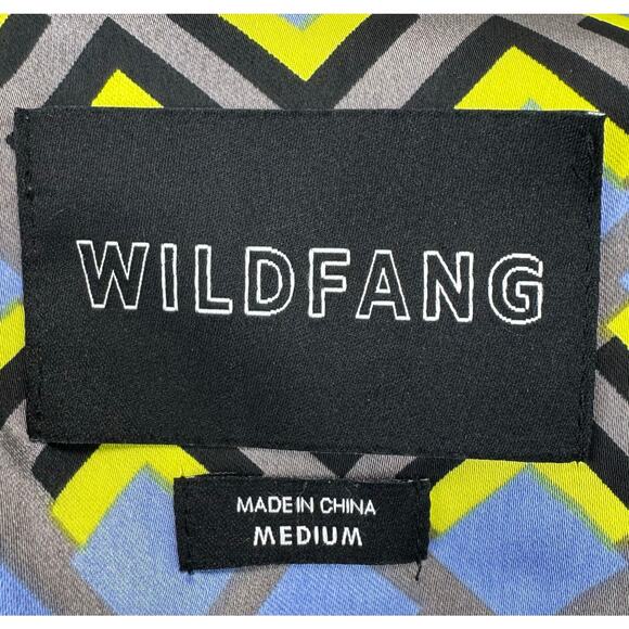 WILDFANG The Empower Satin Button Up Shirt Women's Size M Geometric Print - Picture 3 of 5